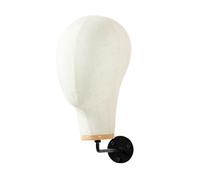 QSTDGVPW Mannequin Tête Support Perche Porte-perruque Porte-chapeau Poteau Chapeau Bois Lin Surface Lisse Adapté Salon Maison Shopping Mall, Crochet de 15 Cm