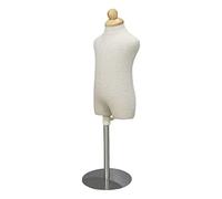 QSTDGVPW Mannequin Torse Enfant Buste Présentation Vêtements Support Demi-corps Fibre de Verre Réglable Mannequin Couture Vitrine Adapté pour Exposition, Support en acier