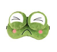 QSTDGVPW Masque de Sommeil Yeux Grenouille Peluche Accessoire Sommeil Réglable Doux Sandwich Polyester Adapté Aux Déplacements Enfants Adultes, Triste
