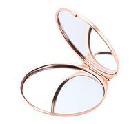 QSTDGVPW Miroir de Maquillage Pliable Miroir de Rasage Miroir de Miroir de Vanity avec Design Compact Rond et Format Transportable Adapté pour Fête Rand, Rose d'or 7,3 x 7,3 cm