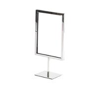 QSTDGVPW Porte-affiche Présentoir Support Affichage Carte Signalétique Porte-étiquette Acier Inoxydable Adapté Comptoir Ventes Rayonnages Espaces, Argent, S