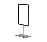QSTDGVPW Porte-affiche Présentoir Support Affichage Carte Signalétique Porte-étiquette Acier Inoxydable Adapté Comptoir Ventes Rayonnages Espaces, Noir, L
