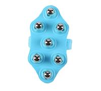 QSTDGVPW Roller de Massage Boule Brosse Massage Détente Corps Appareil Soin Peau Fonction Rotative Sept Boules Matériau Plastique Adapté à Exercices Bur, Bleu Magnétique
