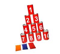 QSTDGVPW Sac de Haricot Toss Game Parent Child Interaction Yard Gift Knockdown Can Game Set