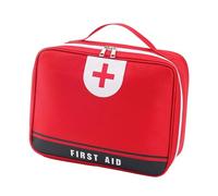 QSTDGVPW Sac de Secours Vide Boîte Médicaments Organisateur Trousse Rangement Multifonctionnelle Oxford Résistant Adapté à La Famille Déplacement Vacances, Rouge