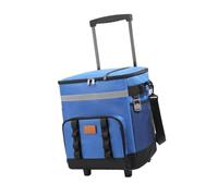 QSTDGVPW Sac Isotherme Léger de 35 L avec Poches Latérales Souples, roulettes et Poignée pour Les Pique-niques en Plein Air et Les Plages, Bleu