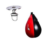 QSTDGVPW Speedball pour La Boxe, Ballon de Boxe en Polyuréthane, Speedball Suspendu, Sac de Frappe Rapide pour L'entraînement de Boxe, Rouge Noir