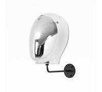 QSTDGVPW Support de Perruque Mural Porte Perruque Présentoir Tête Mannequin Support Mural Fixation Vis Base Ronde Matériau Plastique et Incliné Stable Finition, Argent, Noir, 25 Cm