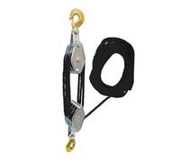 QSTDGVPW Système de Poulie à Corde Ensemble de Levage Poulie Manuel avec Corde Système En Acier pour Lifting D'Objets Lourds Convient à L'Atelier entre, 4 roues 20M noir