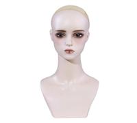 QSTDGVPW Tête de Mannequin En PVC, Buste, Torse, Support à Perruque Professionnel avec Maquillage, Chapeau et Bandeau