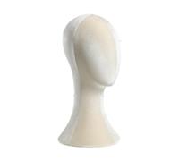 QSTDGVPW Tête de Mannequin pour Perruque Présentoir à Chapeaux Support pour Accessoires Cheveux Organiseur de Perruques En Mousse Velours Adaptée Aux Salons Ma, Abricot