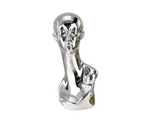 QSTDGVPW Tête de Mannequin Support Perruque Présentoir Chapeau Modèle pour Exposition Rangement Coiffure Bijoux Conception Moderne En PP Adaptée à L'Utilisatio, Argent