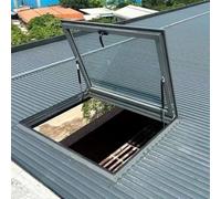 QSTGX Attic Access Door Ceiling, Roof Lighting Windows Greenhouse Glass Translucent Roof Aluminum Roof Windows(58x78 cm)