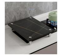 QSTGX Cache Plaque de Cuisson Gaz Couvre Plaque de Cuisson Induction Plan Travail en Pierre Épaisse Résistant Aux Températures Élevées Pieds Support en Acier Inoxydable(B,30X40X8.3 CM)