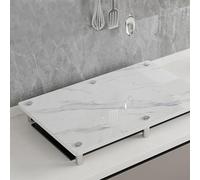 QSTGX Couvercle Plancha Rectangulaire Xxl Couvercle Pour CuisinièRe à Gaz Facile à nettoyer pour plan de travail, évier, camping-car et cuisinières électriques/à gaz(D,50X80X8.3 CM)