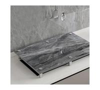 QSTGX Couvercle Pour CuisinièRe à Gaz Protection Plaque De Cuisson Gaz Support moderne en grès pour cuisine Résistant aux températures élevées Inoxydable Facile à nettoyer(C,30X40X8.3 CM)