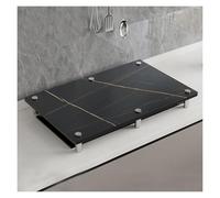 QSTGX Couvercle Pour CuisinièRe à Gaz Protection Plaque De Cuisson Gaz Support moderne en grès pour cuisine Résistant aux températures élevées Inoxydable Facile à nettoyer(B,34X45X8.3 CM)