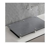 QSTGX Couvercle Pour CuisinièRe à Gaz Protection Plaque De Cuisson Gaz Support moderne en grès pour cuisine Résistant aux températures élevées Inoxydable Facile à nettoyer(D,40X50X8.3 CM)