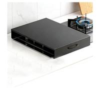 QSTGX Couvre Plaque De Cuisson Gaz 4 Feux Supports Pour Cuisinières À Gaz Étagère Surélevée Fond Plié en L Avec Tapis Antidérapant(A,35x45x9cm)