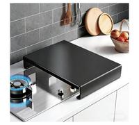 QSTGX Couvre Plaque De Cuisson Gaz 4 Feux Supports Pour Cuisinières À Gaz Étagère Surélevée Fond Plié en L Avec Tapis Antidérapant(B,30x40x5cm)