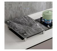 QSTGX Couvre Plaque de Cuisson Gaz Protection Plaque De Cuisson Gaz Plan Travail en Pierre Épaisse Résistant Aux Températures Élevées Pieds Support Acier Inoxydable(D,50X80X8.3 CM)