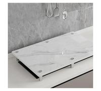 QSTGX Couvre Plaque de Cuisson Gaz Protection Plaque De Cuisson Gaz Plan Travail en Pierre Épaisse Résistant Aux Températures Élevées Pieds Support Acier Inoxydable(B,50X80X8.3 CM)