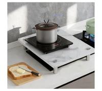 QSTGX Couvre Plaque De Cuisson Protection Plaque de Cuisson RéSistant Aux TempéRatures éLevéEs Plan Travail En Dalle Pierre éPaisse Pieds Support En Acier Inoxydable(A,34X45X8.3 CM)