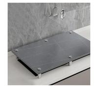 QSTGX Couvre Plaque De Cuisson Protection Plaque de Cuisson RéSistant Aux TempéRatures éLevéEs Plan Travail En Dalle Pierre éPaisse Pieds Support En Acier Inoxydable(C,50X80X8.3 CM)