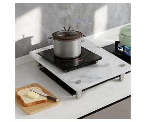 QSTGX Couvre Plaque De Cuisson Protection Plaque de Cuisson RéSistant Aux TempéRatures éLevéEs Plan Travail En Dalle Pierre éPaisse Pieds Support En Acier Inoxydable(A,40X50X8.3 CM)