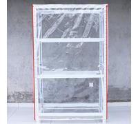 QSTGX Housse de BoîTe de Rangement en PVC Transparent Visibilité Claire Housse pour Ensemble de Meubles de Jardin Étagère pour étagères métalliques avec Fermeture éclair(50x35x80cm)
