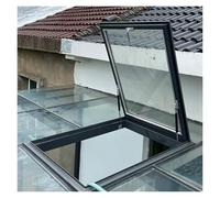 QSTGX Lanterneaux Pour Toitures Trappe de Toit Lanterneau en Alliage D'aluminium Avec Poignée Pour Greniers, Vérandas, Serres Et Ouvertures Ventilation Commerciales(55x55-66x66 cm)