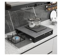 QSTGX Protection Plaque De Cuisson Gaz Étagère de rangement multifonctionnelle pour cuisine Résistante à la chaleur Pour comptoir, évier, camping-car et cuisinières électriques/à gaz(D,40x50x9.6 CM)