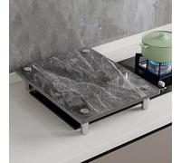 QSTGX Protege Plaque De Cuisson Support en grès pour cuisine Pieds en acier inoxydable résistants à la rouille Résistant aux taches Résistant aux températures élevées(D,40X50X8.3 CM)