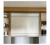 QSTGX Rideau AccordéOn Kit de Porte À Enroulement Rétractable, Flexible Et Escamotable Gain de Place Avec Rail de Guidage Pour Épices, Sauces Et Accessoires Pour Animaux(65x90 cm)