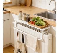 QSTGX Tablette pour Dessus De Radiateur avec séchoir à Linge Installation sans perçage Hotte Anti-fumée et Anti-poussière pour la décoration et Le Rangement(B,19.69 in/50cm)