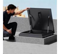 QSTGX Trappe d'accès au toit d'un bâtiment, Fenêtre de sous-sol Porte de sécurité pour toit commercial Avec tige de support hydraulique Poignée à interrupteur(55x55-60x60-66x66 cm)