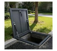 QSTGX Trappe de Sol, Couvercle de Regard Trappe VéRin 100x100 Avec Poignée À Levier Et Tige de Soutien Hydraulique Pour Sous-sols, Regards, Puits de Ventilation(90x90-101x101 cm)