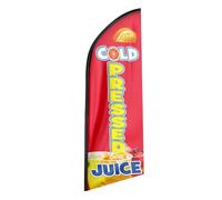 QSUM Drapeau à plumes de jus pressé à froid, drapeau en polyester aux couleurs vives pour les entreprises (mât non inclus)