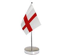 QSUM Drapeau de Table Angleterre,14 x 21cm avec Extensible Mât de Drapeau et Piédestal Petit Drapeaux mini Drapeau Angleterre de Table pour Bureau Maison Conférences Festival Célébration etc