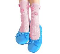 Qsvbeeqj 1. Chaussettes de cheville en maille dentelle pour femmes Crews Minces décontractées Streetwear Présentoir Dentelle Lisse Chaussettes Crew, b, taille unique