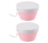 Qsvbeeqj 1. Lot de 2 bols alimentaires en silicone de 950 ml avec couvercle et récipient économiseur d'espace pour la cuisine de camping et les voyages (sécurité au lave-vaisselle) Récipient