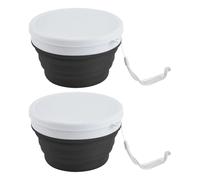 Qsvbeeqj 1. Lot de 2 bols alimentaires en silicone de 950 ml avec couvercle et récipient économiseur d'espace pour la cuisine de camping et les voyages (sécurité au lave-vaisselle) Récipient