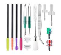 Qsvbeeqj 14 Insmes Couture Accessoires Machine à Coudre Tournevis Tête Cruciforme Plat Pince à épiler Brosse à peluches à double tête et Découpage de couture