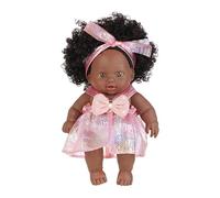 Qsvbeeqj 20,32 cm Comme la taille de la main Poupée tout-petit portable miniature africaine Renaissance Jouet pour séance photo Cadeau de reborns