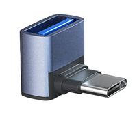 Qsvbeeqj Adaptateur de convertisseur 10 Gbps mâle à femelle Type C vers USB 3.0 Convertisseur Sync Data Extender Adaptateur pour ordinateur portable Connecteur à angle droit Adaptateur secteur pour