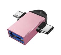 Qsvbeeqj Adaptateurs 2 en 1 USB 3 vers type C et petit USB Easy Plug & Play Adaptateurs en aluminium faciles à transporter pour le transfert de fichiers OTG