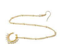 [Qsvbeeqj] Anneau de nez à la mode personnalité faux septum anneau cristal gland chaîne pour filles jeunes femmes indien élégant et vintage