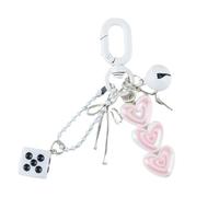 Qsvbeeqj Arcs Porte-clés pour filles Beau porte-clés de voiture Accessoires clavicule Sac à main Charme pour femmes Cube Cœur Arcs Porte-clés voiture Porte-clés pour femmes, Q1805 1