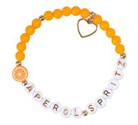Qsvbeeqj Armkettchen Bracelets de perles réglables en forme de tranches d'agrumes avec breloque en forme de lettre, bijoux de fête d'été, bijoux pour femmes, convivial pour les vacances, taille unique