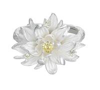 Qsvbeeqj Bagues de bijoux portables en forme de fleur bleue avec ouverture réglable, respirantes, confortables et adaptées aux occasions spéciales, taille unique, Comme décrit, Comme décrit.
